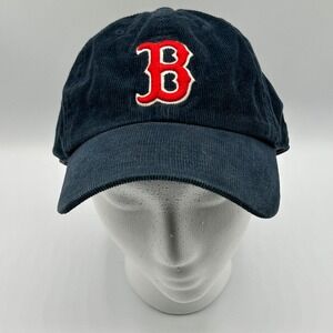 MLB Boston Red Sox Corduroy Baseball Cap Navy Blue Red B The Franchise Fitted L